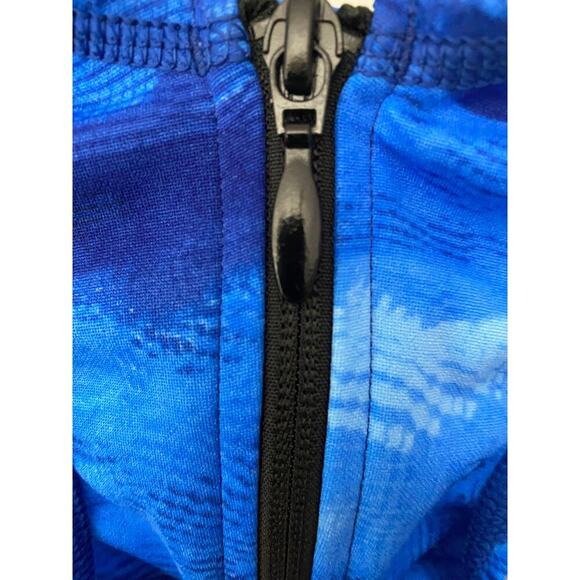 Nike Girl's Blue Cloud Zip Back Mesh Side One Piece Swimsuit NWT Hygiene Liner 8 - Picture 5 of 8